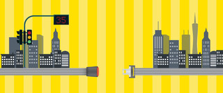 黄色卡通城市全国交通安全日海报背景安全带